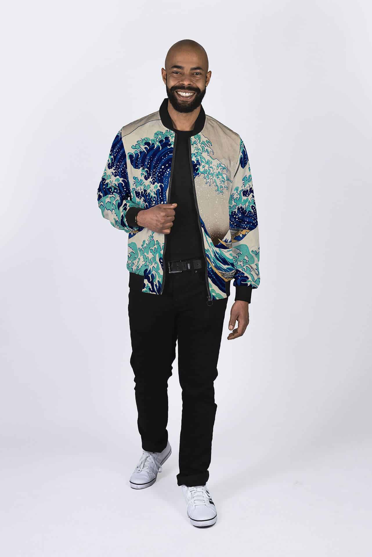 Kanagawa Wave Bomber Jacket Men