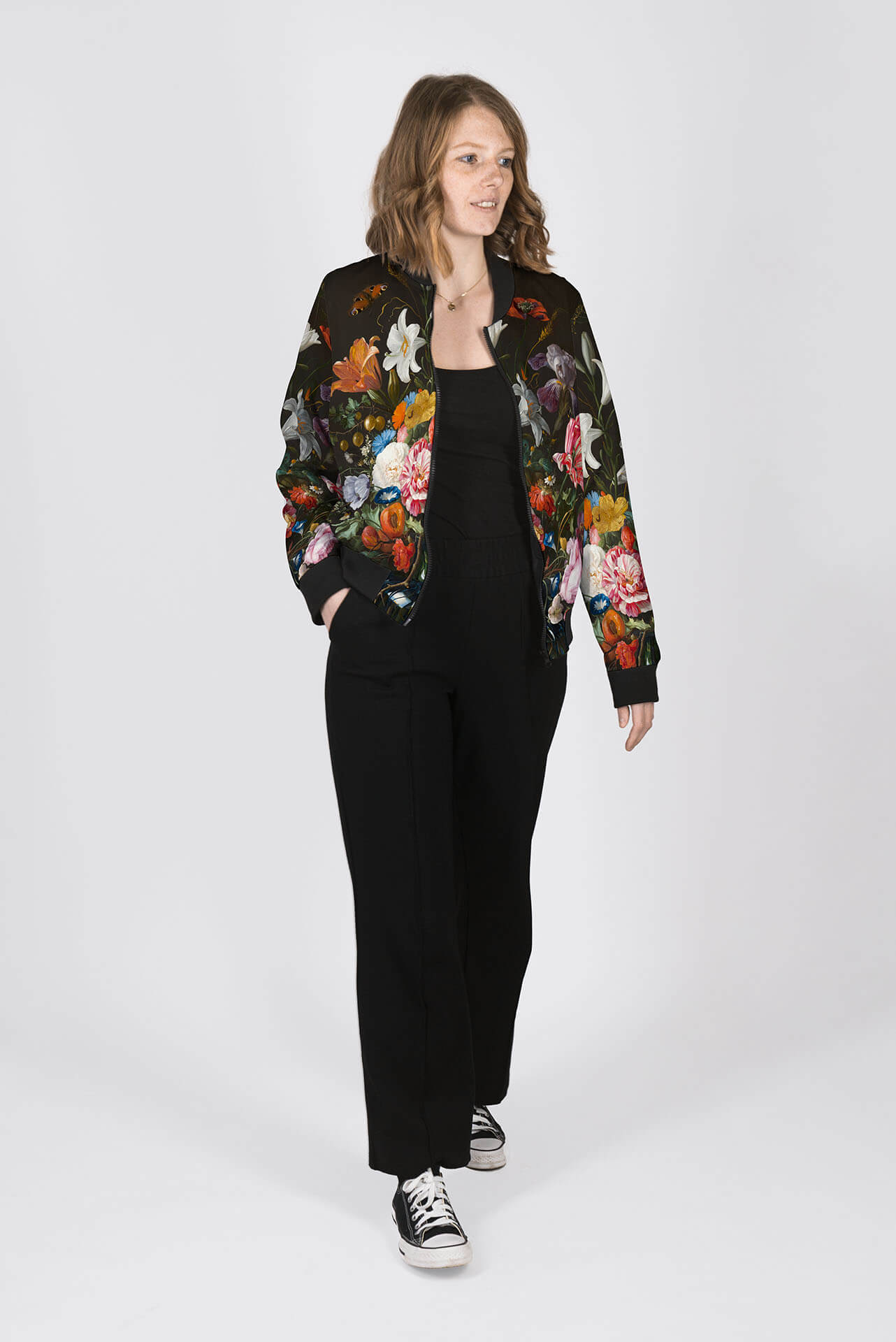 Vase Of Flowers Bomber Jacket Women